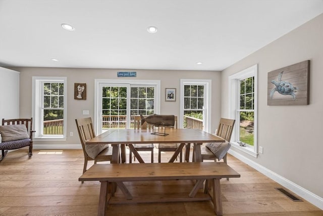 15 Littlefield Pond Rd, Harwich, MA 02645 - dining area featuring light wood finished floors and recessed lighting