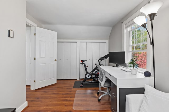 19 Wallis St Unit 4, Beverly, MA 01915 - office featuring dark wood-style flooring and lofted ceiling