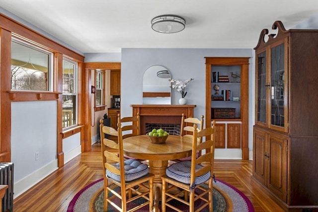 dining room featuring radiator heating unit