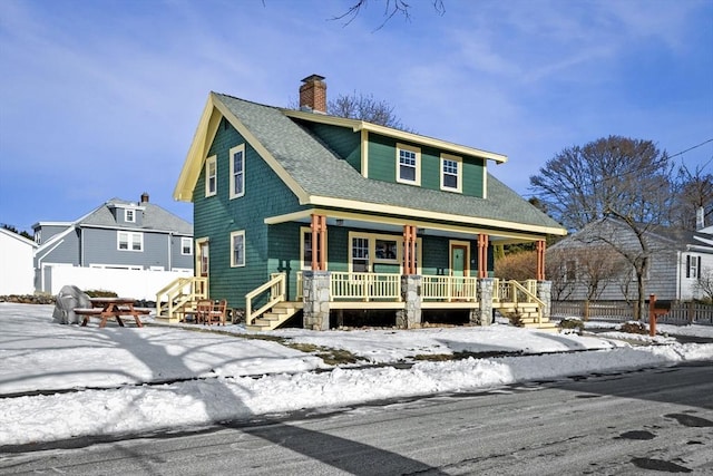 view of front of home with a porch