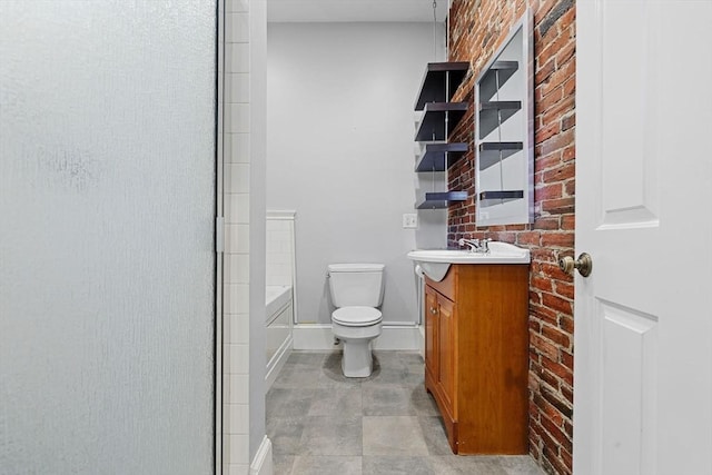 31 Millmont St Unit 1, Boston, MA 02119 - full bath with vanity, toilet, baseboards, a bathtub, and an enclosed shower