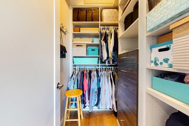 488 Dorchester Ave Unit 4H, Boston, MA 02127 - spacious closet featuring wood finished floors