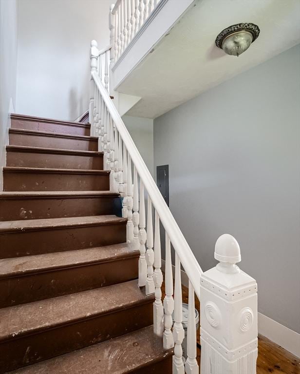 15 Reed St Unit 2, West Boylston, MA 01583 - stairs with wood finished floors and baseboards