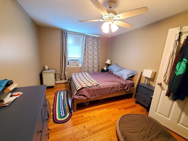 84-86R Cross St, Somerville, MA 02145 - bedroom with light wood-style flooring and ceiling fan