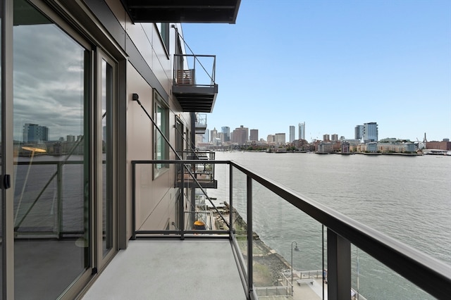 balcony with a water view