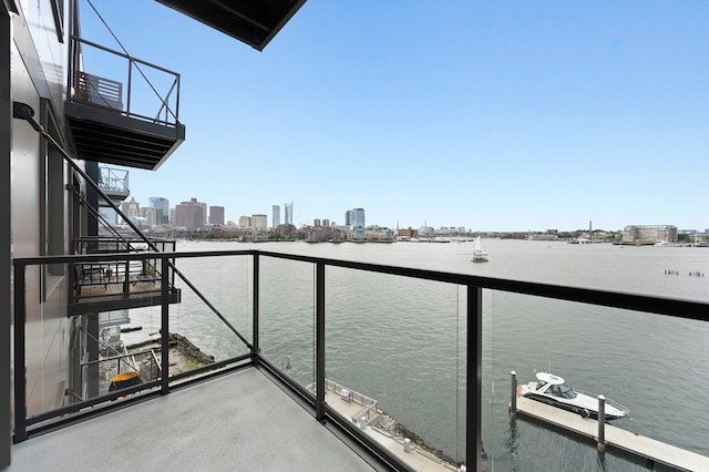 balcony with a water view