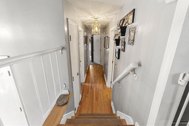 35 Pilgrim Dr, Norwood, MA 02062 - stairs featuring a chandelier and wood finished floors