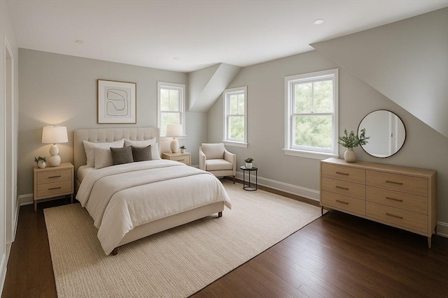 67 Pine St Unit 2, Dedham, MA 02026 - bedroom featuring multiple windows, dark wood-style floors, and baseboards