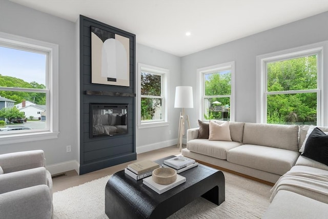 67 Pine St Unit 2, Dedham, MA 02026 - living room with baseboards and recessed lighting