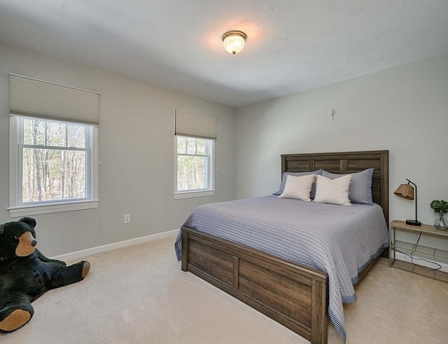 bedroom with baseboards and carpet floors