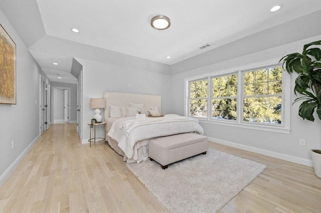 bedroom featuring light hardwood / wood-style floors