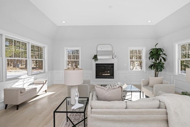 living room featuring light hardwood / wood-style flooring