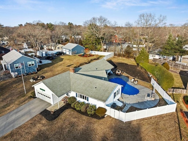 drone / aerial view featuring a residential view