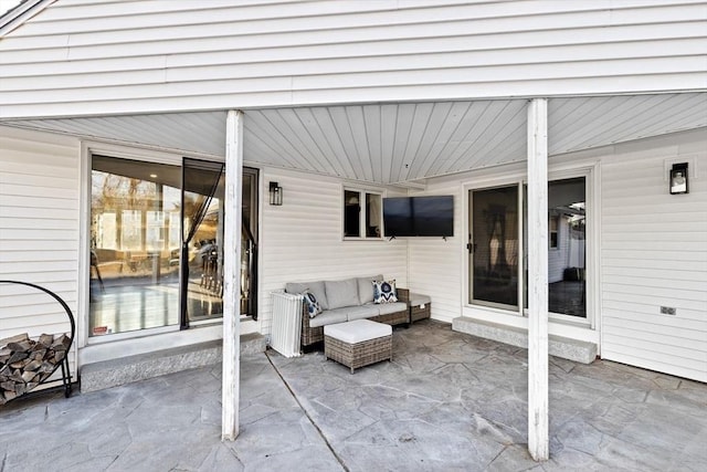 view of patio featuring an outdoor living space