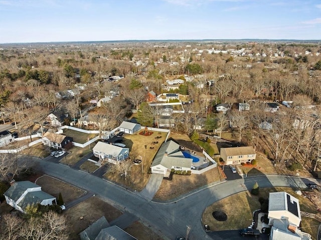 drone / aerial view with a residential view