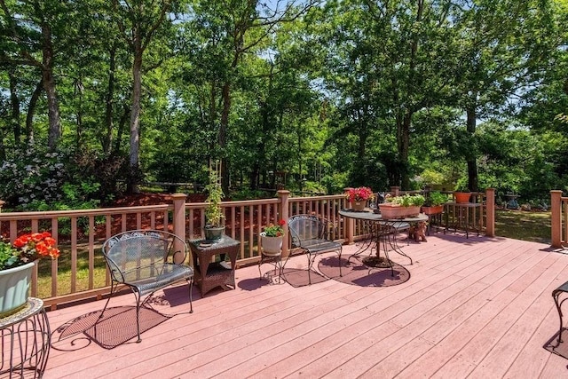 344 Mayfair Rd, Dennis, MA 02660 - wooden deck with outdoor dining space