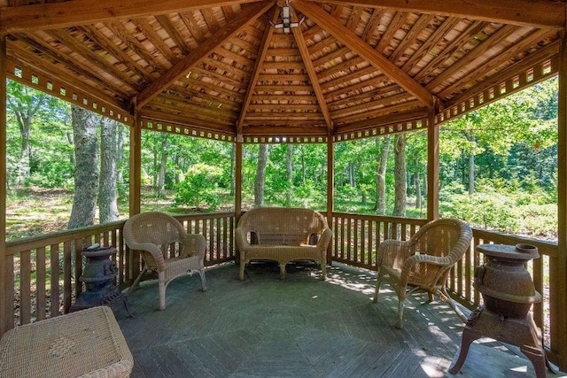 344 Mayfair Rd, Dennis, MA 02660 - sunroom featuring vaulted ceiling