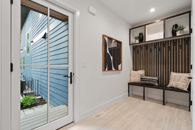 entryway featuring light hardwood / wood-style flooring