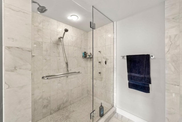 full bathroom with a stall shower