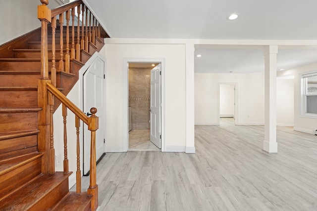 interior space with hardwood / wood-style flooring