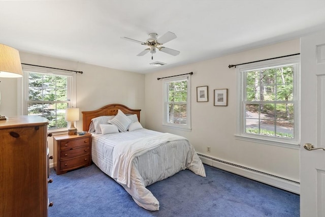2 Pomfret Rd, Chelmsford, MA 01824 - carpeted bedroom with a baseboard heating unit and a ceiling fan