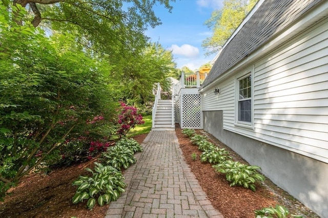2 Pomfret Rd, Chelmsford, MA 01824 - view of yard featuring stairs