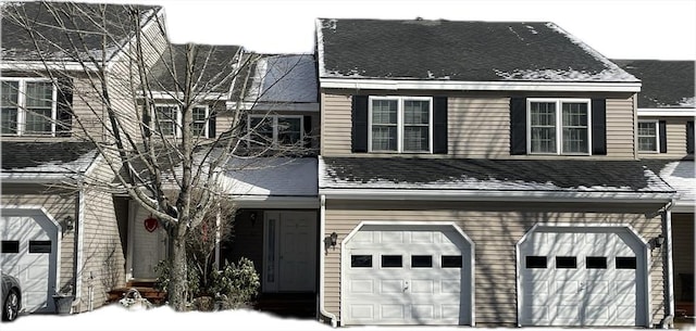 view of property featuring a garage