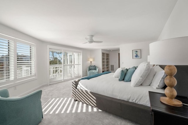 21 Glenwood St, Yarmouth, MA 02673 - carpeted bedroom with a ceiling fan and access to outside