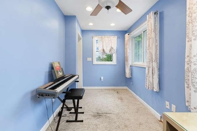29 Daniels St Unit 29, Arlington, MA 02476 - sitting room with baseboards, a ceiling fan, and carpet floors