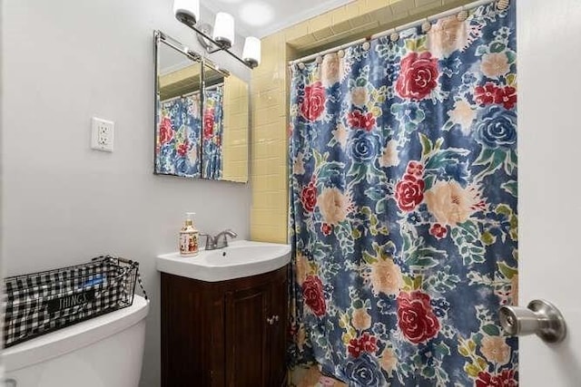 29 Daniels St Unit 29, Arlington, MA 02476 - full bath featuring vanity, toilet, and a shower with shower curtain