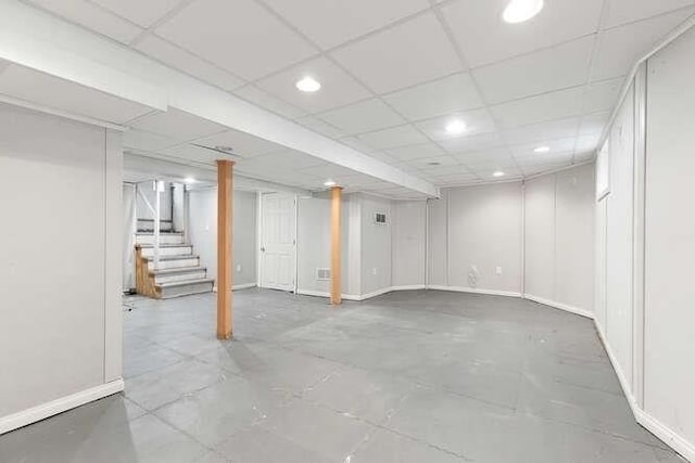 29 Daniels St Unit 29, Arlington, MA 02476 - finished below grade area featuring stairway, baseboards, and recessed lighting