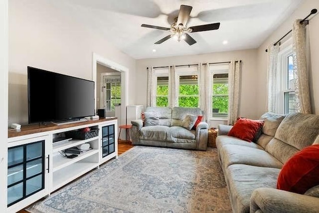 29 Daniels St Unit 29, Arlington, MA 02476 - living room featuring plenty of natural light and a ceiling fan