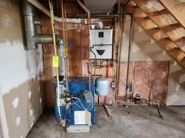 146 Bullock St, Fall River, MA 02723 - utility room featuring water heater and a heating unit
