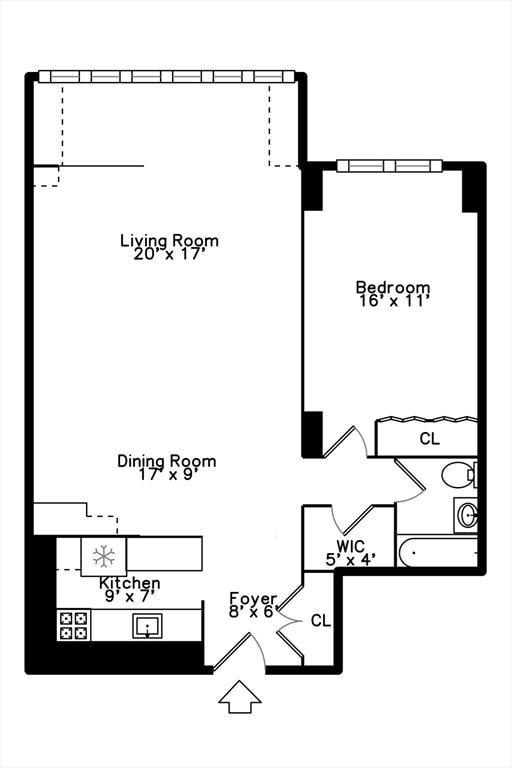 6 Whittier Pl Unit 10H, Boston, MA 02114 - home floor plan