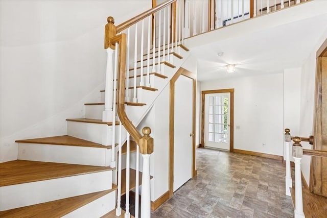 16 River Rd, Hanover, MA 02339 - staircase with stone finish flooring and baseboards