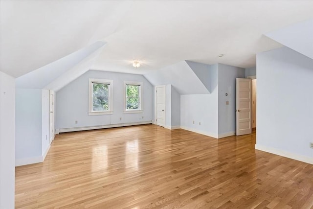 16 River Rd, Hanover, MA 02339 - bonus room featuring a baseboard heating unit, light wood finished floors, and vaulted ceiling