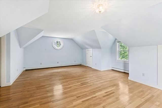16 River Rd, Hanover, MA 02339 - bonus room featuring a baseboard radiator, a baseboard heating unit, light wood-type flooring, and lofted ceiling