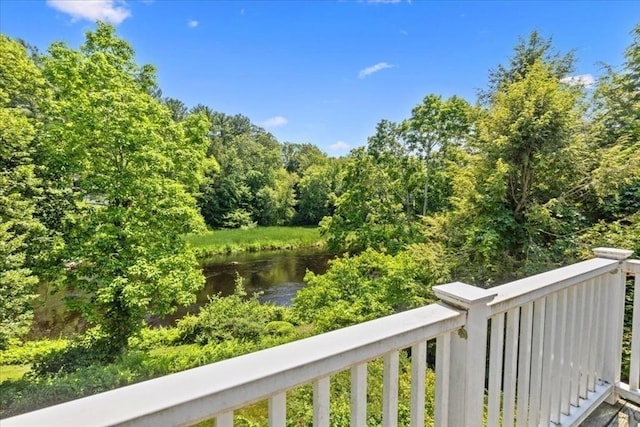 16 River Rd, Hanover, MA 02339 - balcony with a water view and a wooded view