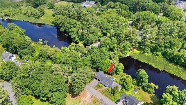 16 River Rd, Hanover, MA 02339 - aerial overview of property's location featuring a nearby body of water
