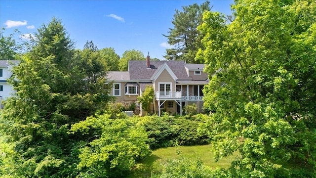 16 River Rd, Hanover, MA 02339 - rear view of property featuring a chimney