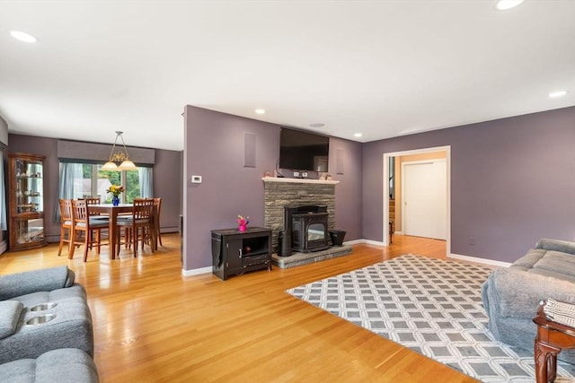 5 Cutler Rd, Paxton, MA 01612 - living room with light wood-style flooring, recessed lighting, and a baseboard radiator