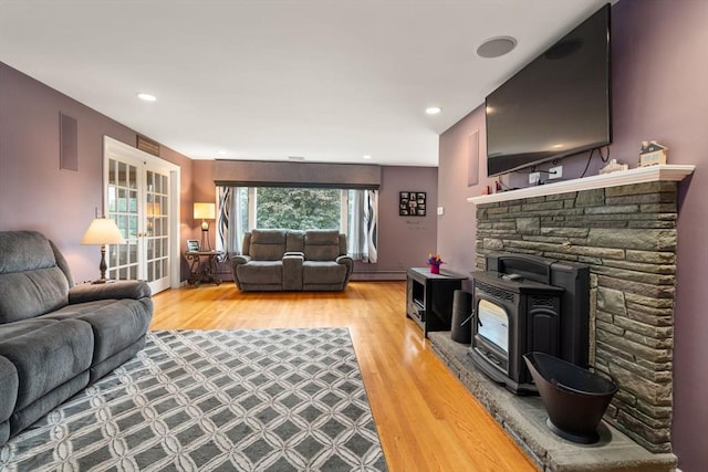 5 Cutler Rd, Paxton, MA 01612 - living area featuring wood finished floors, recessed lighting, and baseboard heating