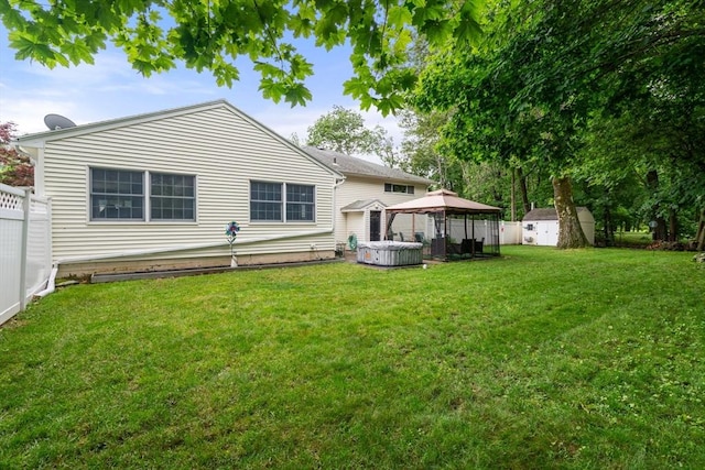 5 Cutler Rd, Paxton, MA 01612 - back of house featuring a gazebo, a storage unit, and a hot tub
