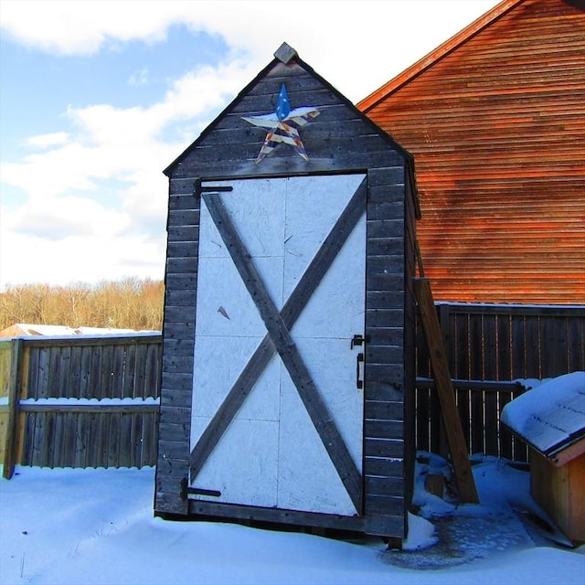 view of snow covered structure