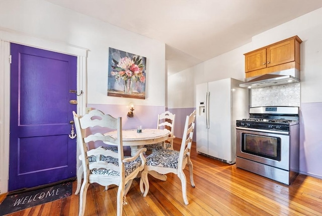 dining area featuring light hardwood / wood-style flooring