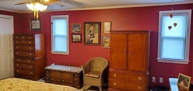 56 Granby Hts Unit 56, Granby, MA 01033 - sitting room with ceiling fan and crown molding