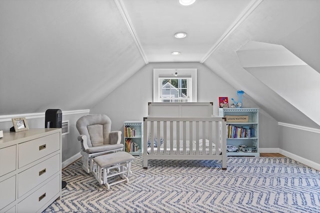 12 Willow St, Wakefield, MA 01880 - bedroom with lofted ceiling and a nursery area