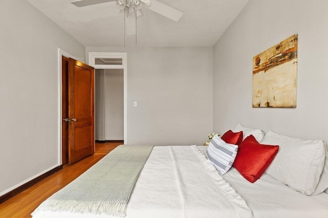 3 Arlington St Unit 31, Cambridge, MA 02140 - bedroom with wood finished floors and a ceiling fan