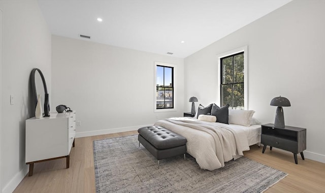 bedroom featuring light wood-type flooring