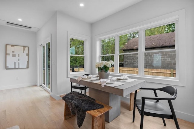 30A Emerald Rd Unit A, Nahant, MA 01908 - dining area featuring light wood-style flooring, baseboards, and recessed lighting